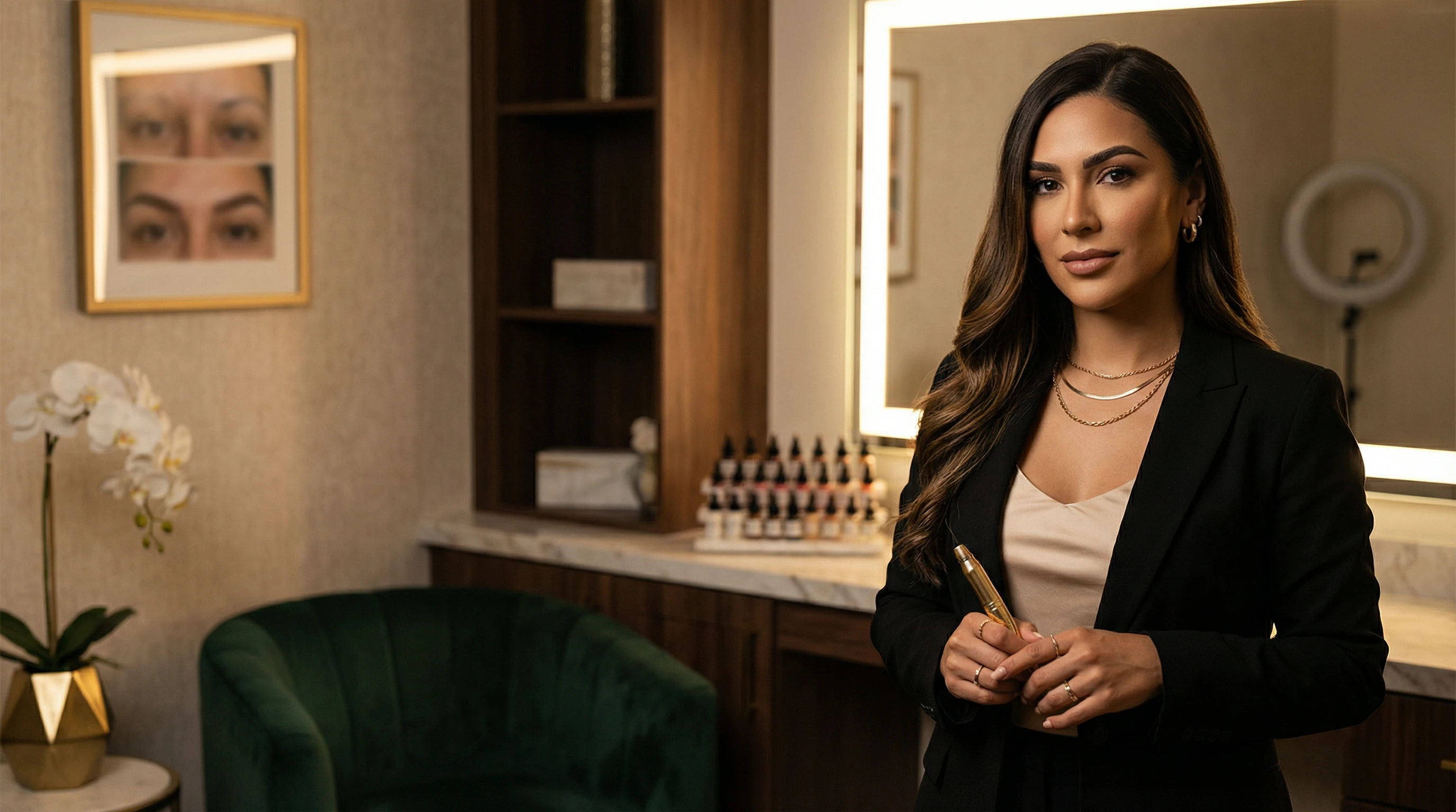 Expert PMU artist in luxury studio