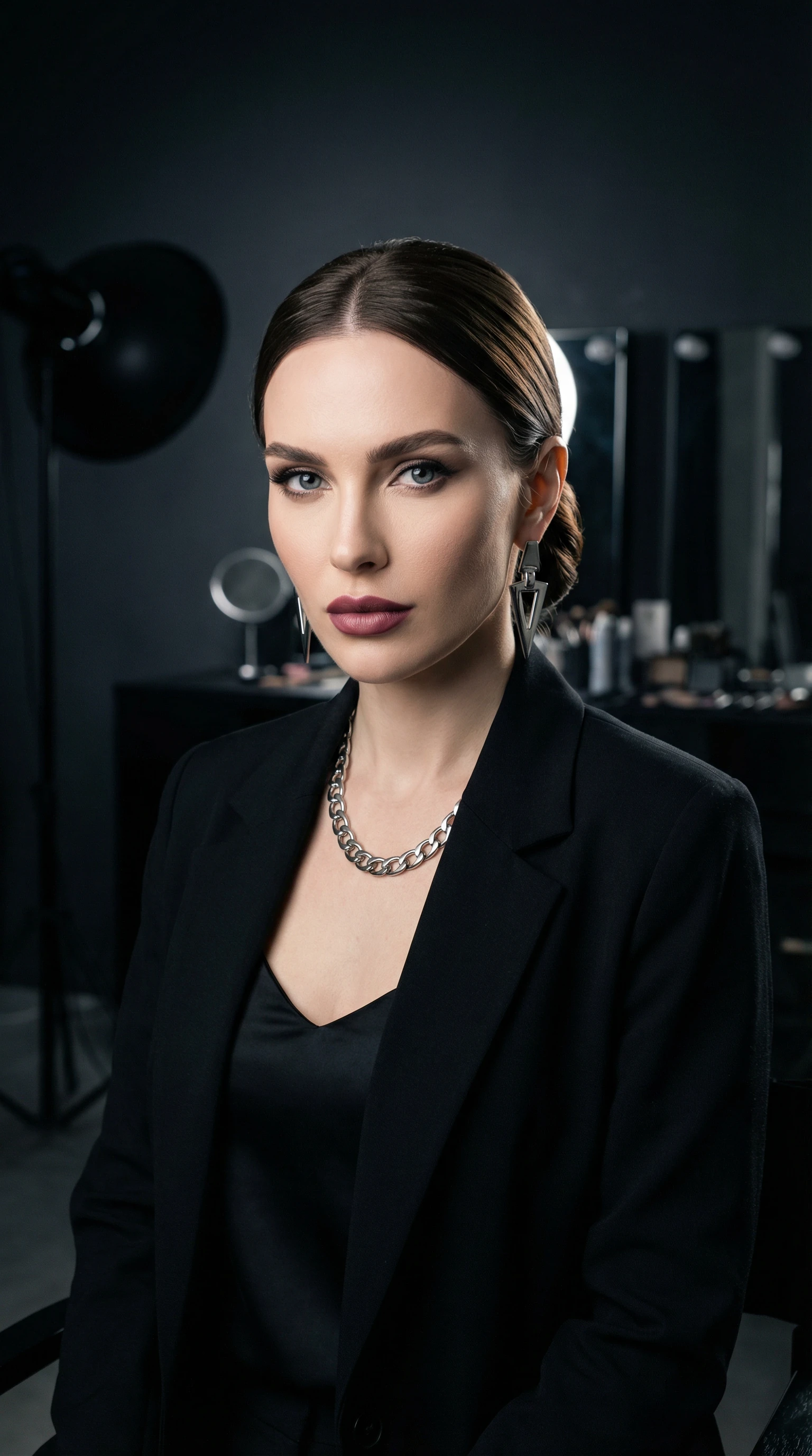 Professional makeup artist backstage